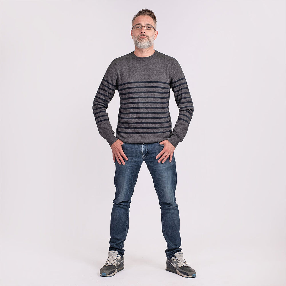 Cotton Woven Jumper (Size S) - Grey Navy