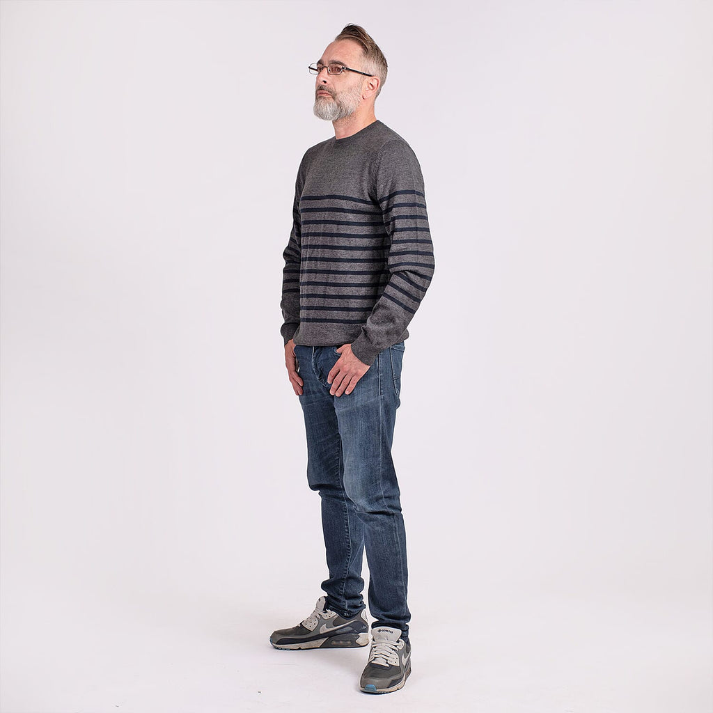 Cotton Woven Jumper (Size S) - Grey Navy