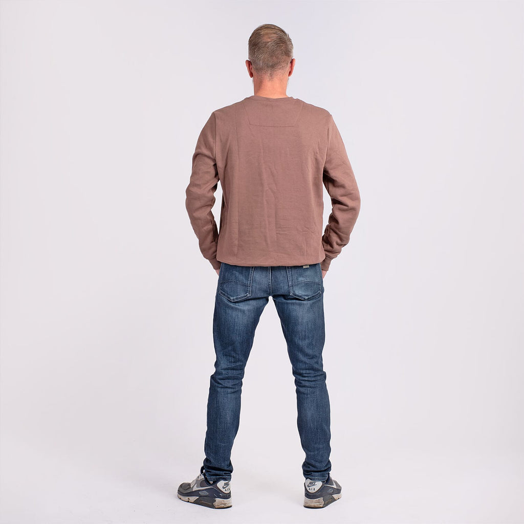 Cotton Woven Sweat Shirt (Size L) - Brown