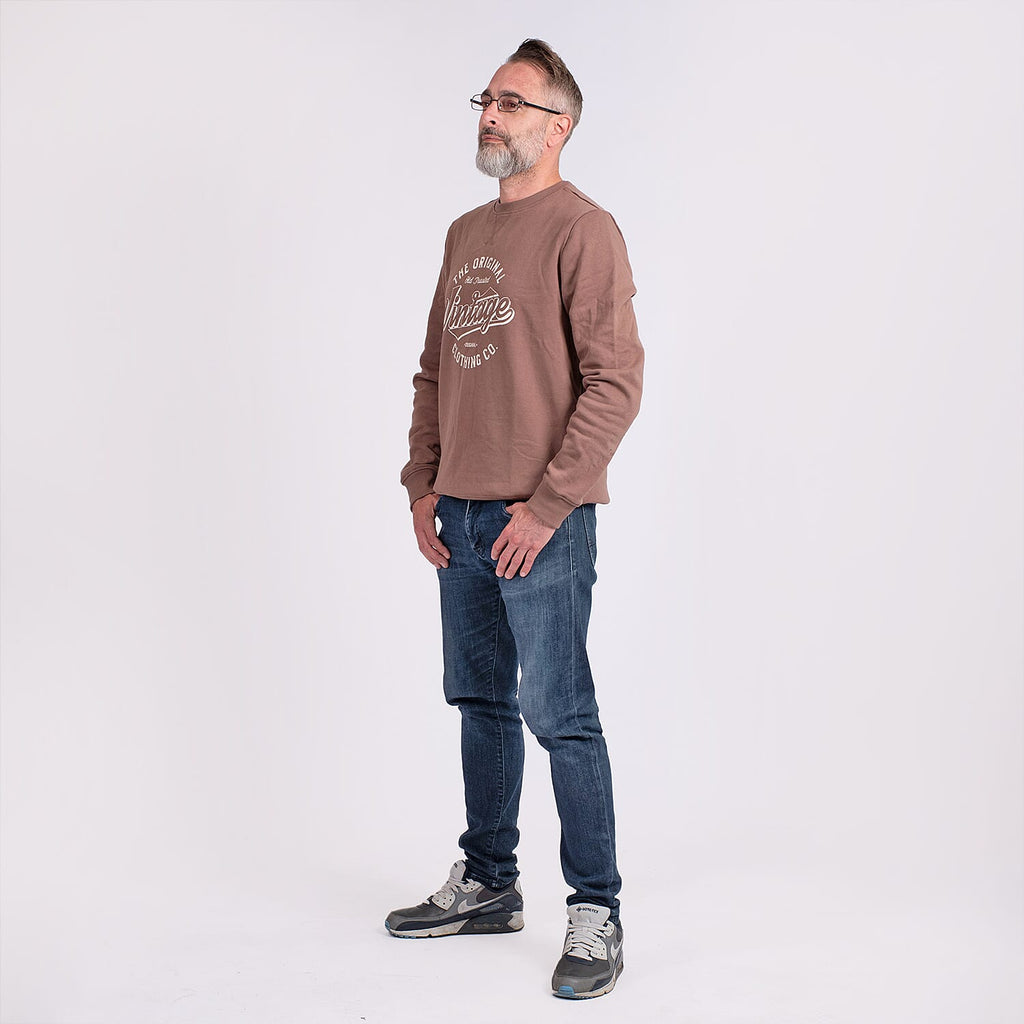 Cotton Woven Sweat Shirt (Size M) - Brown