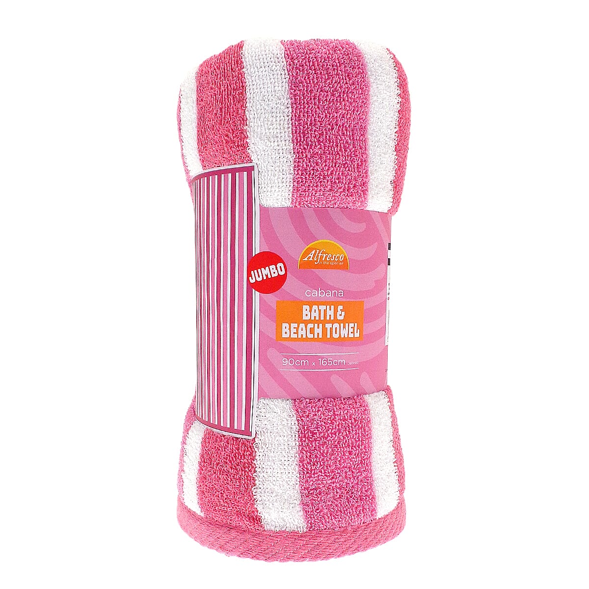 Country Club Jacquard Pink Stripe Design Jumbo Bath and Beach Towel (Size 165x90 cm) - Pink