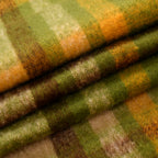 Cozy Checkered Winter Scarf with Fringes - Green