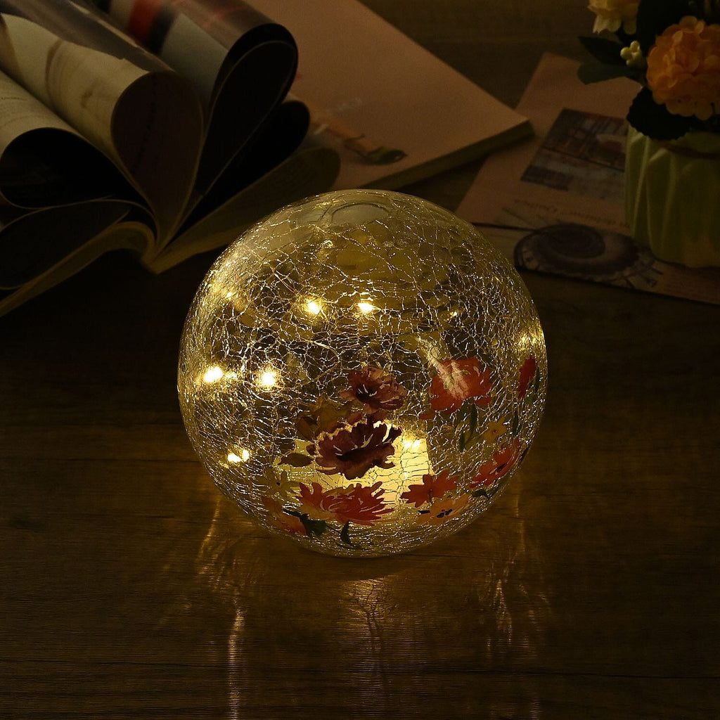 Cracked Glass Spher Table Lamp