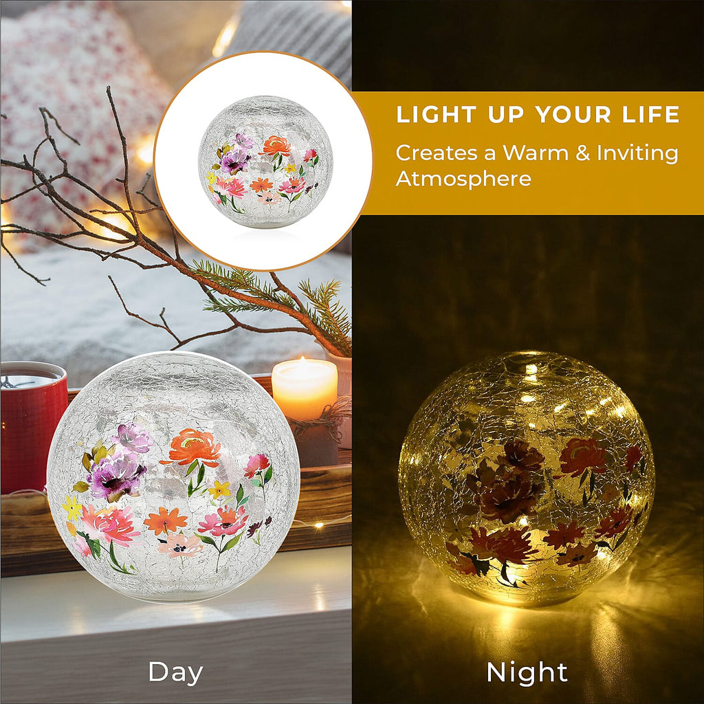 Cracked Glass Spher Table Lamp