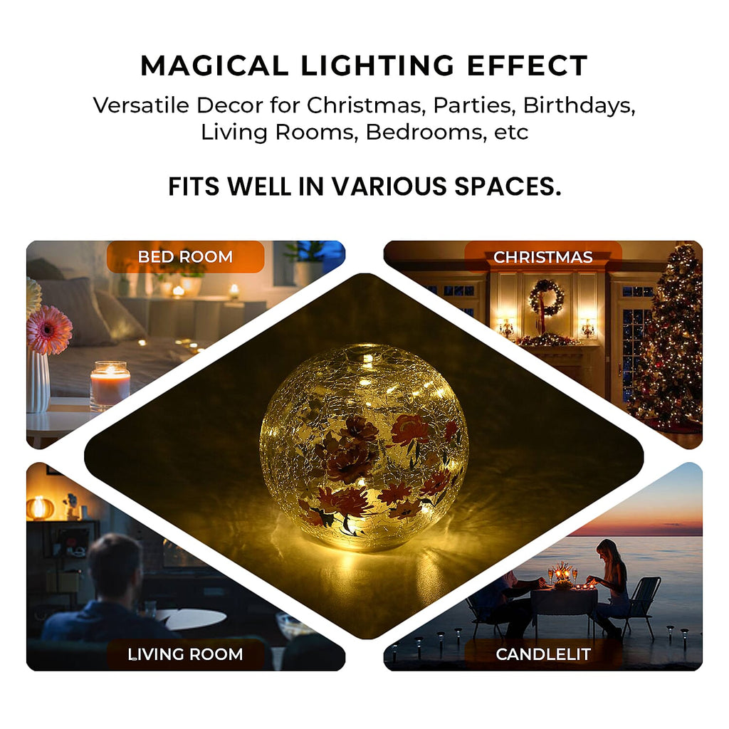 Cracked Glass Spher Table Lamp