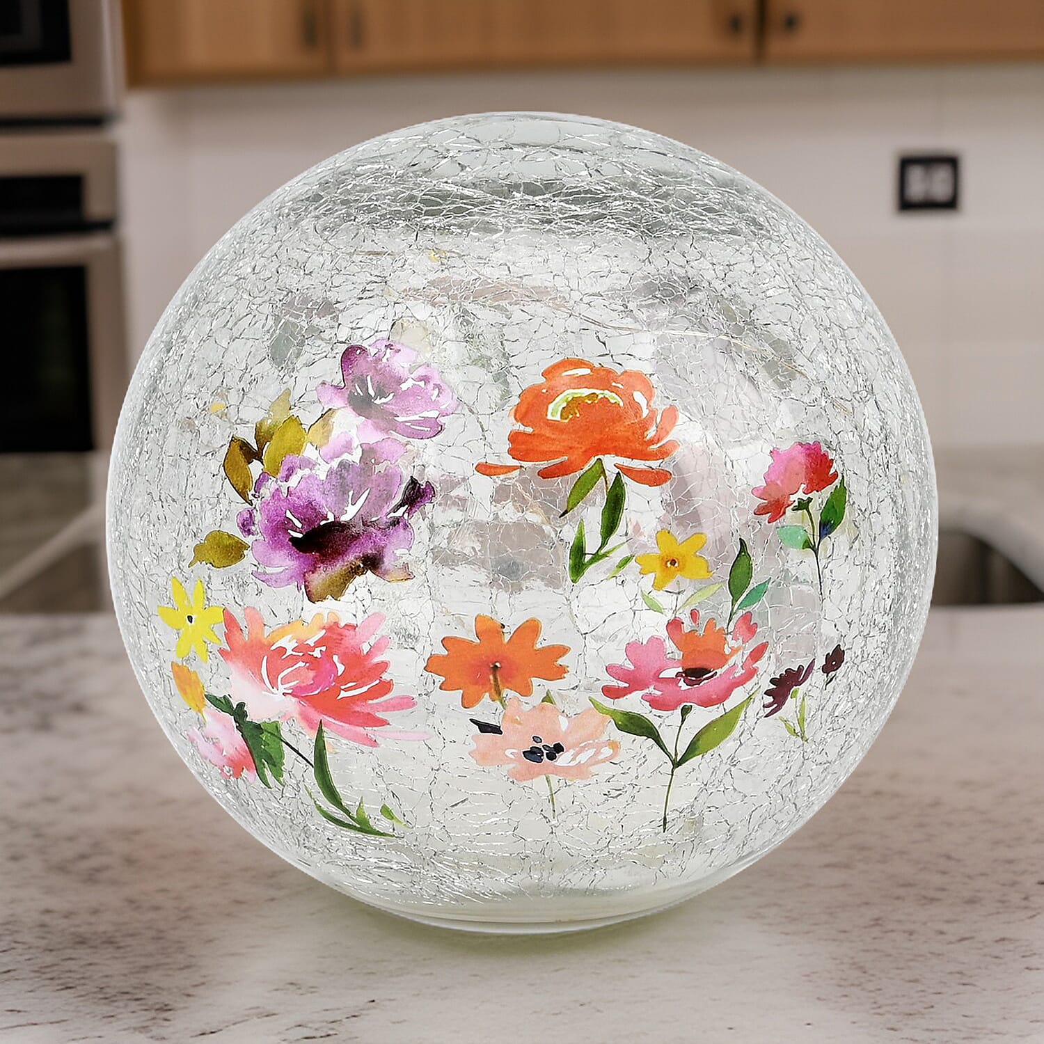 Cracked Glass Spher Table Lamp