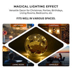 Cracked Glass Sphere Floral & Butterfly Pattern LED Copper Wire Table Lamp (10L) - Multi (Battery - 3XAAA Inc.)
