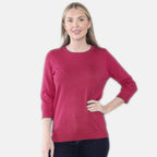 Crew Neck Knit Jumper (Size - 20 to 22) - Berry