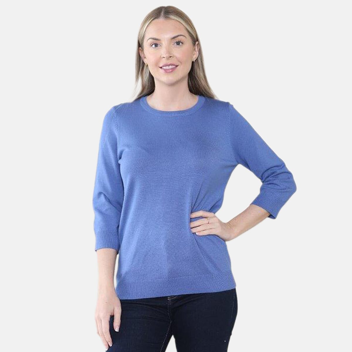 Crew Neck Knit Jumper (Size - 16 to 18) - Denim