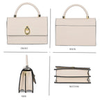Designer Closeout - Genuine Leather Croc Embossed Crossbody Bag - Off White