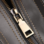 Crocodile Embossed Genuine Leather Crossbody Bag With Adjustable Shoulder Strap - Grey
