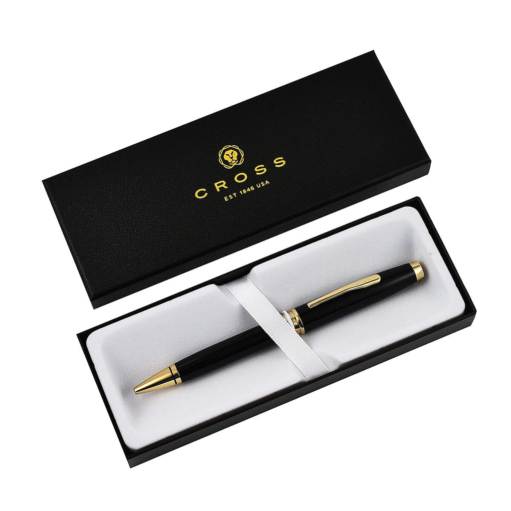 Cross Coventry Ballpoint Pen Black Lacquer with Gold Tone