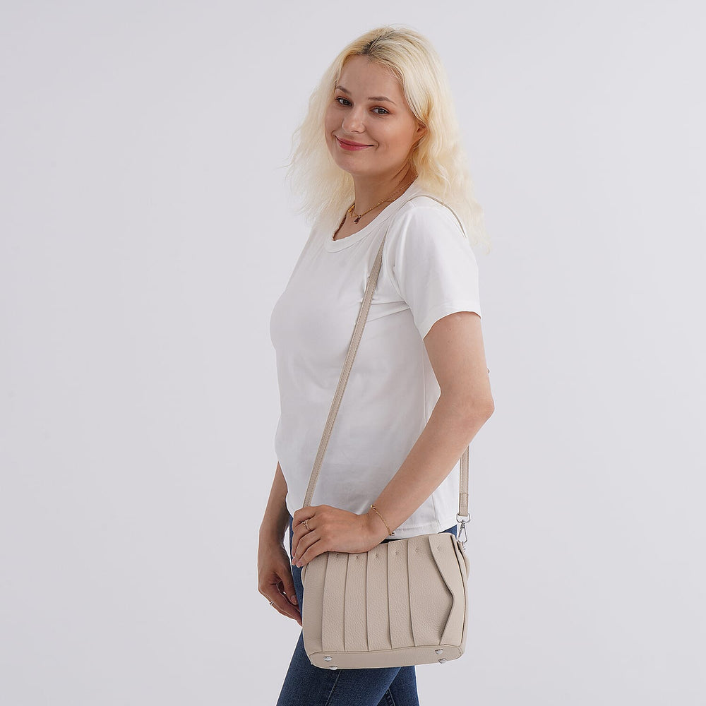MISS IT OR MISS OUT - Designer inspired Womens Top Handle Shoulder Bag with Adjustable Strap - Beige
