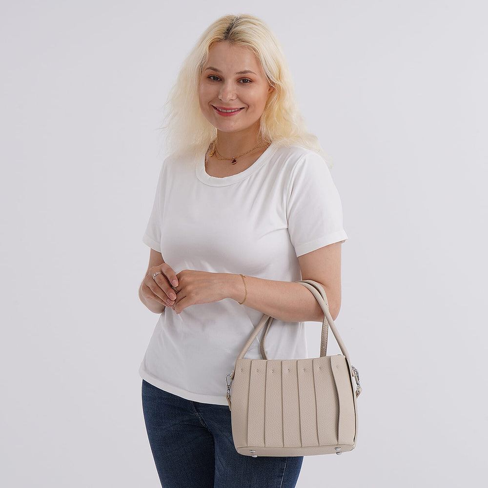MISS IT OR MISS OUT - Designer inspired Womens Top Handle Shoulder Bag with Adjustable Strap - Beige