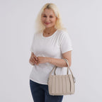 MISS IT OR MISS OUT - Designer inspired Womens Top Handle Shoulder Bag with Adjustable Strap - Beige
