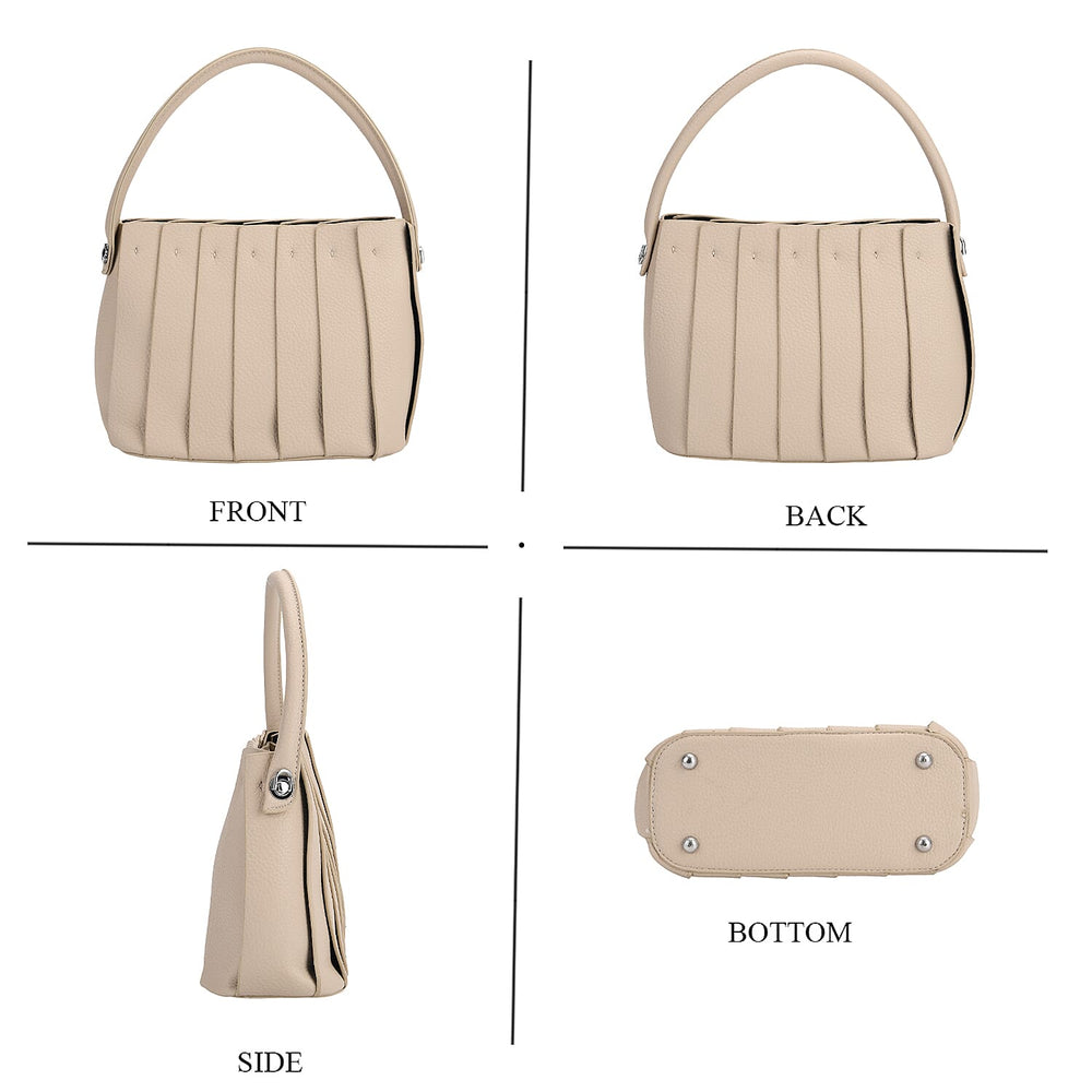 MISS IT OR MISS OUT - Designer inspired Womens Top Handle Shoulder Bag with Adjustable Strap - Beige
