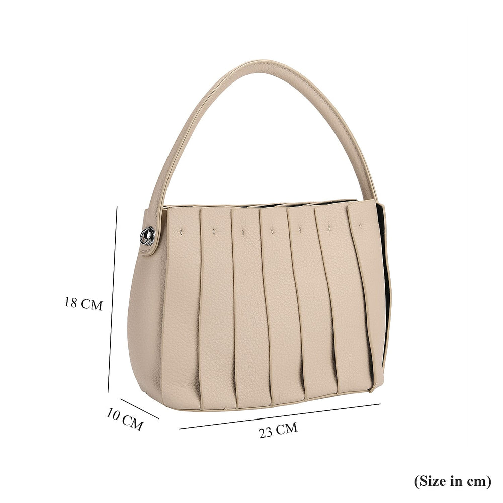 MISS IT OR MISS OUT - Designer inspired Womens Top Handle Shoulder Bag with Adjustable Strap - Beige
