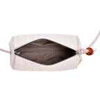 Set of 2 Womens Quilted Mini Handbag - Light Cream - Silver