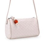 Set of 2 Womens Quilted Mini Handbag - Light Cream - Silver