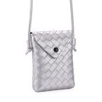 Set of 2 Womens Quilted Mini Handbag - Light Cream - Silver
