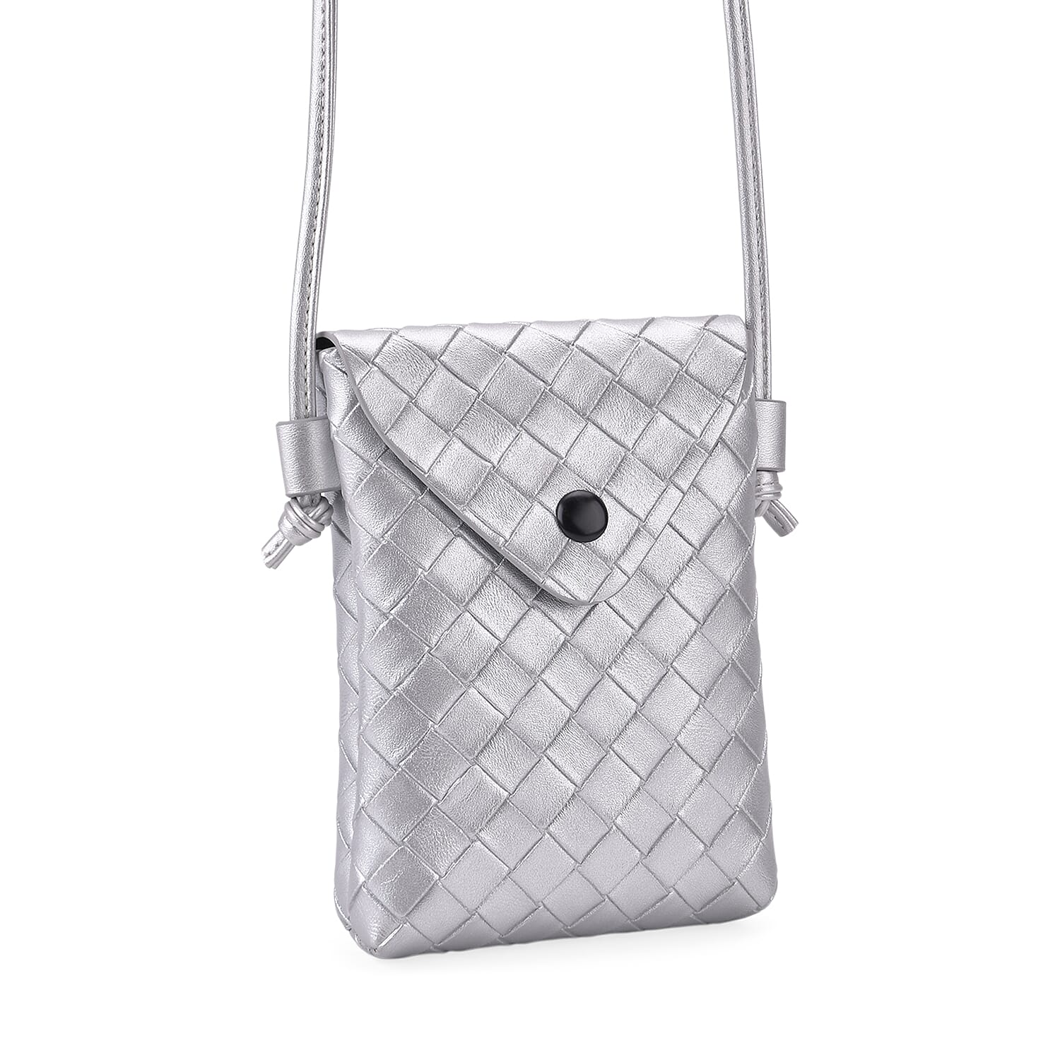 Set of 2 Womens Quilted Mini Handbag - Light Cream - Silver