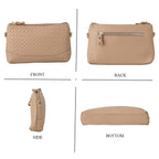 Genuine Leather Quilted Designer Slim Handbag - Beige