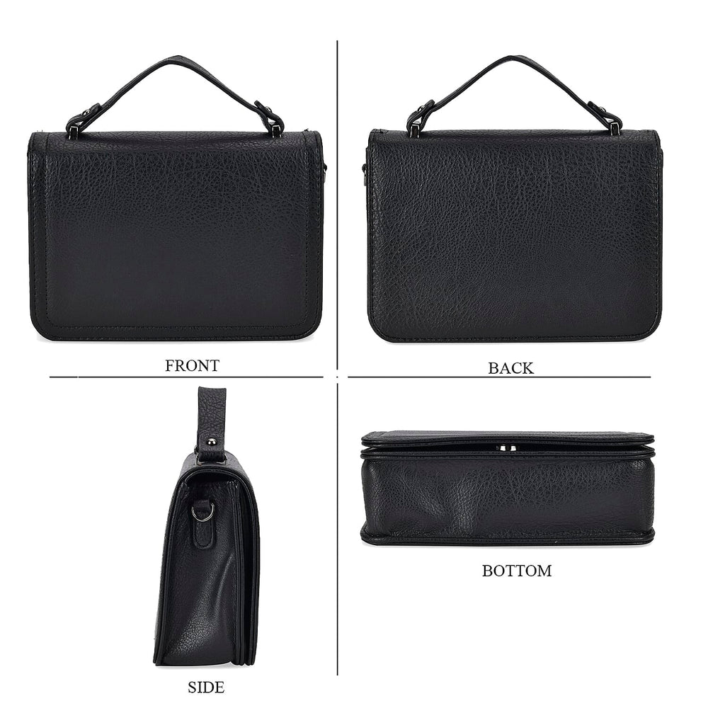 Set of 2- Sling Crossbody Bag with Card Holder - Black