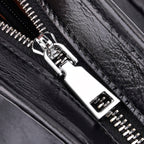 Closeout Deal Genuine Leather Tote Bag with Detachable Shoulder Strap - Black
