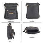 THE PRIME EVENT LAUNCH - Designer Inspired High quality Quilted Crossbody Bag with Geometric Pattern Strap MULTI POCKETS - Black