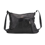 Styled By 100% Genuine Leather Large Crossbody Bag - Black