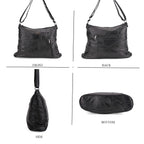 Styled By 100% Genuine Leather Large Crossbody Bag - Black