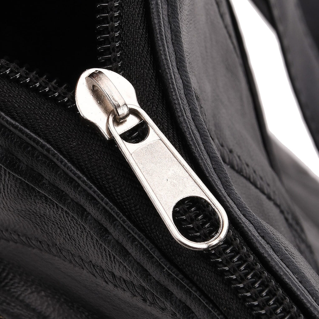 Styled By 100% Genuine Leather Large Crossbody Bag - Black