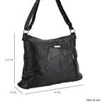 Styled By 100% Genuine Leather Large Crossbody Bag - Black