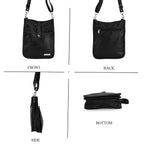 Styled By Patchwork Crossbody Bag with Adjustable Shoulder Strap - Black