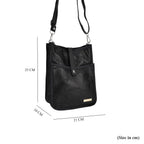 Styled By Patchwork Crossbody Bag with Adjustable Shoulder Strap - Black