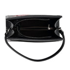 Floral Deer Embroidered Sling Handbag - Black