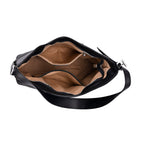 Hongkong Closeout Deal - 100% Genuine Leather Litchi Embossed Crossbody Bag - Black