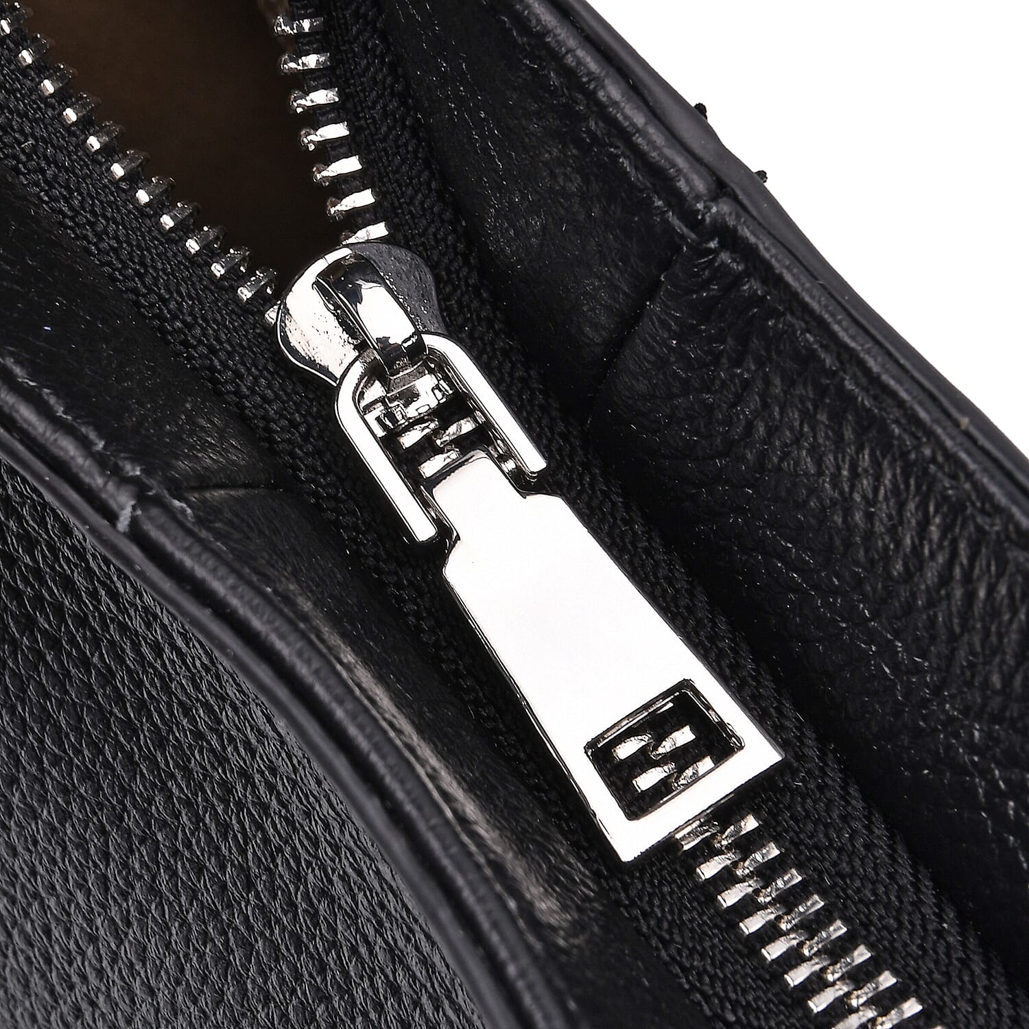 Hongkong Closeout Deal - 100% Genuine Leather Litchi Embossed Crossbody Bag - Black