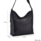 Hongkong Closeout Deal - 100% Genuine Leather Litchi Embossed Crossbody Bag - Black