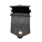 Herringbone Pattern Woven Crossbody Bag - Grey