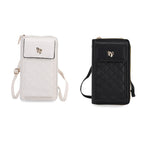 Set of 2 Quilted Cellphone Bags - Black - White