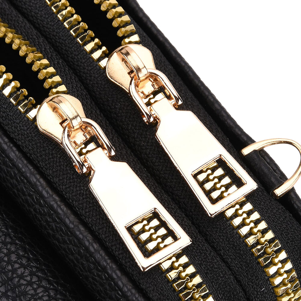 Set of 2 Quilted Cellphone Bags - Black - White