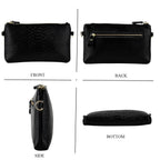 Genuine Leather Sling Bag with Detachable Strap (140 cm) - Black