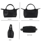 Designer Inspired Genuine Leather Mini Crossbody Bag with Top Handle - Black