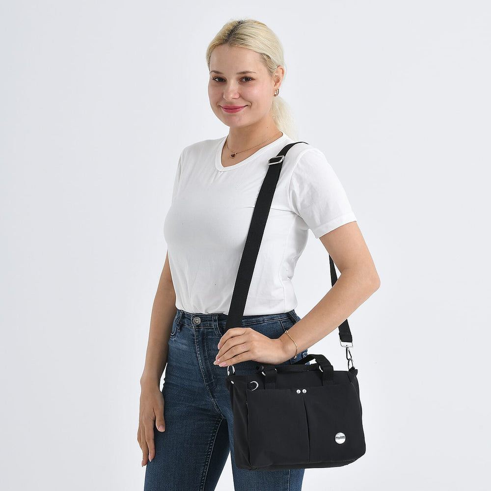 Water-Resistant Travel Top-Handle Tote Bag with Adjustable Crossbody Strap