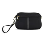 100% Genuine Leather Designer Minimalist Sling Shoulder Bag -  Black