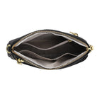 100% Genuine Leather Designer Minimalist Sling Shoulder Bag -  Black