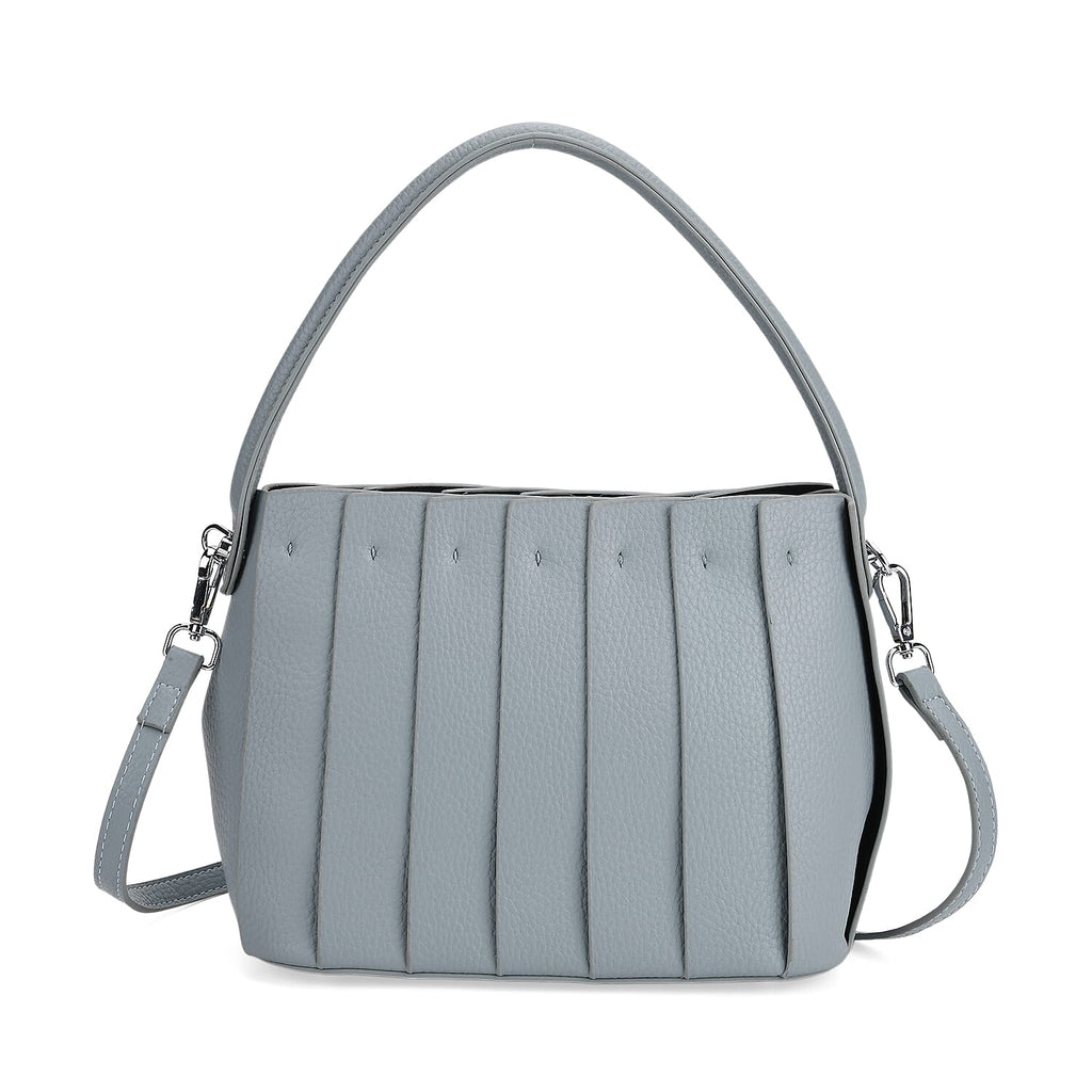Designer inspired Womens Top Handle Shoulder Bag with Adjustable Strap - Blue