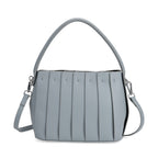 Designer inspired Womens Top Handle Shoulder Bag with Adjustable Strap - Blue