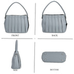 Designer inspired Womens Top Handle Shoulder Bag with Adjustable Strap - Blue